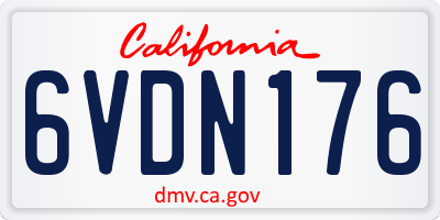 CA license plate 6VDN176