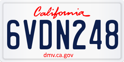 CA license plate 6VDN248