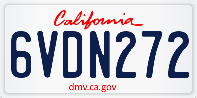 CA license plate 6VDN272