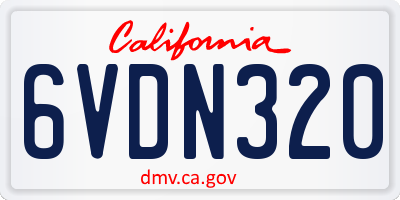 CA license plate 6VDN320