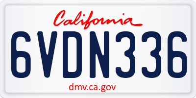 CA license plate 6VDN336