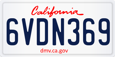 CA license plate 6VDN369