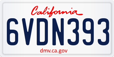 CA license plate 6VDN393