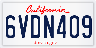 CA license plate 6VDN409