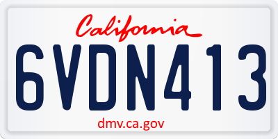 CA license plate 6VDN413