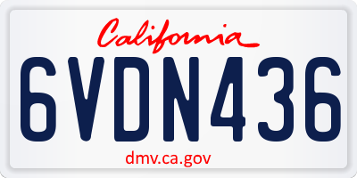 CA license plate 6VDN436