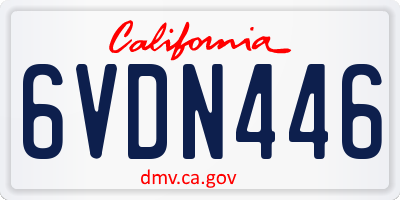 CA license plate 6VDN446