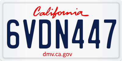 CA license plate 6VDN447