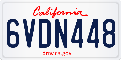 CA license plate 6VDN448