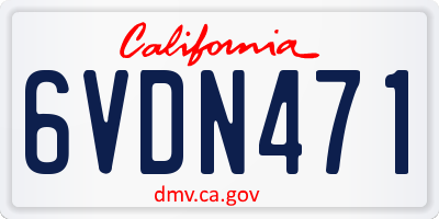 CA license plate 6VDN471