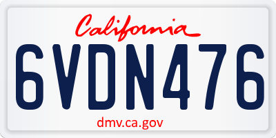 CA license plate 6VDN476