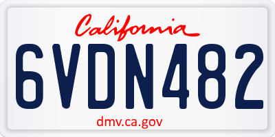 CA license plate 6VDN482