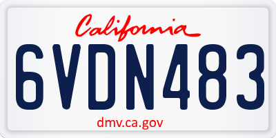 CA license plate 6VDN483