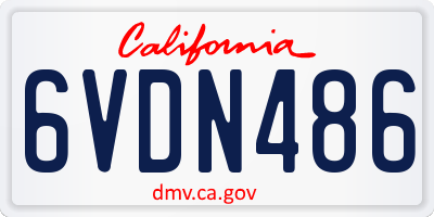 CA license plate 6VDN486