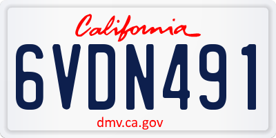 CA license plate 6VDN491