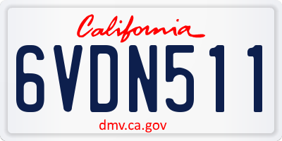 CA license plate 6VDN511