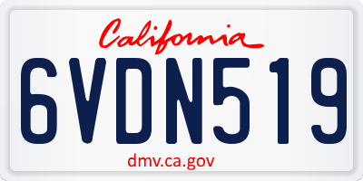 CA license plate 6VDN519