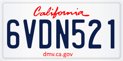 CA license plate 6VDN521