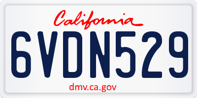 CA license plate 6VDN529