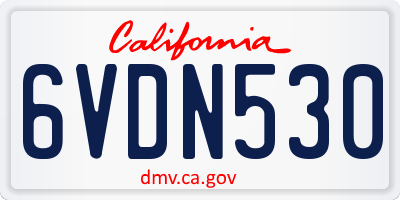 CA license plate 6VDN530