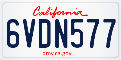 CA license plate 6VDN577