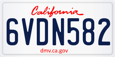 CA license plate 6VDN582