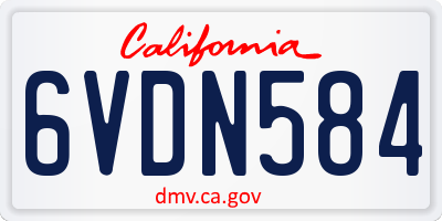 CA license plate 6VDN584