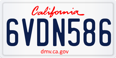 CA license plate 6VDN586