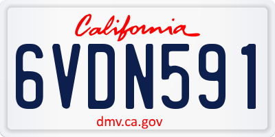 CA license plate 6VDN591
