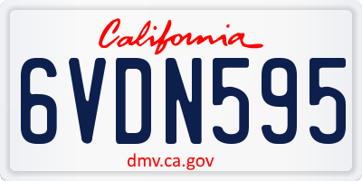 CA license plate 6VDN595