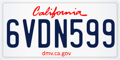 CA license plate 6VDN599