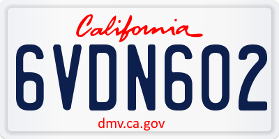 CA license plate 6VDN602
