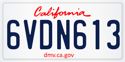 CA license plate 6VDN613