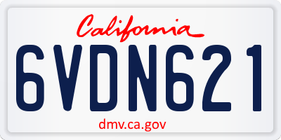 CA license plate 6VDN621
