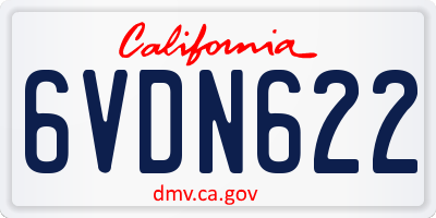 CA license plate 6VDN622