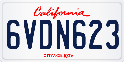 CA license plate 6VDN623