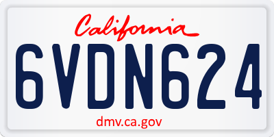 CA license plate 6VDN624