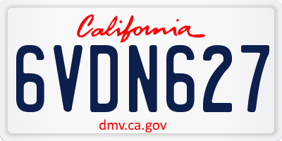 CA license plate 6VDN627