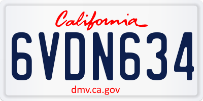 CA license plate 6VDN634