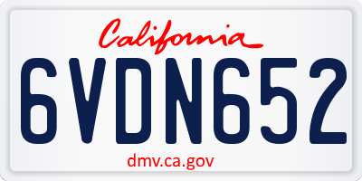 CA license plate 6VDN652