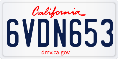 CA license plate 6VDN653