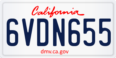CA license plate 6VDN655