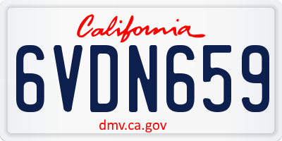 CA license plate 6VDN659