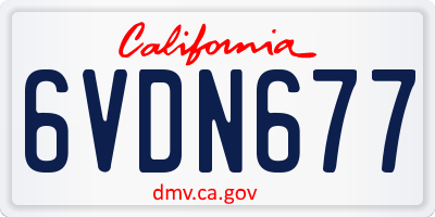 CA license plate 6VDN677