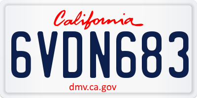 CA license plate 6VDN683