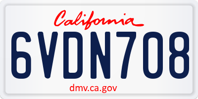 CA license plate 6VDN708
