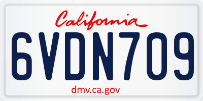 CA license plate 6VDN709