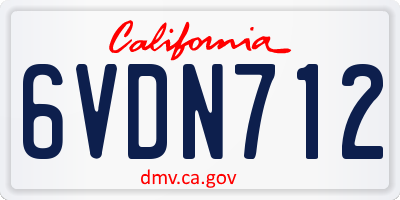 CA license plate 6VDN712