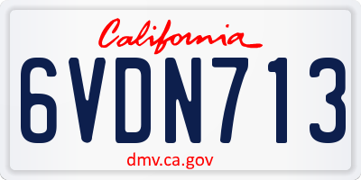 CA license plate 6VDN713