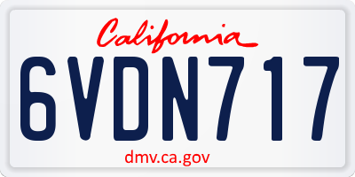 CA license plate 6VDN717